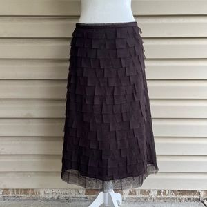 •BCBGMaxAzria• Brown Tiered Ruffle Skirt - Size 12